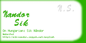 nandor sik business card